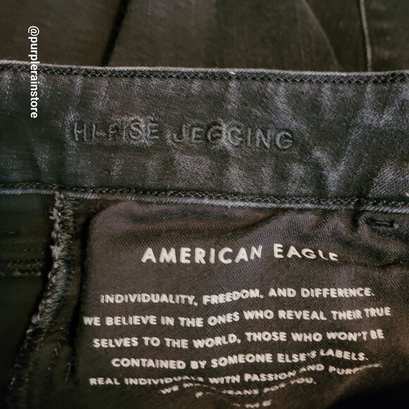 American Eagle Jeans 4 L Dream Jegging Hi Rise Stretch Tummy Control Black Wash - Picture 6 of 13